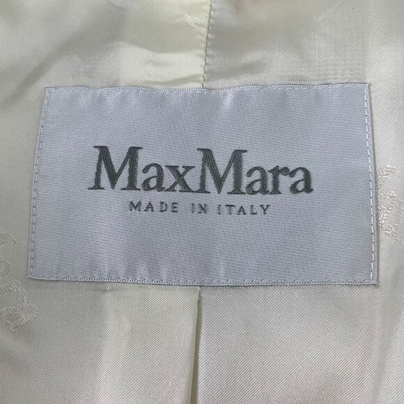 Max Mara Womens Double-Breasted Alpaca Wool Coat Size S Ivory - Picture 7 of 7